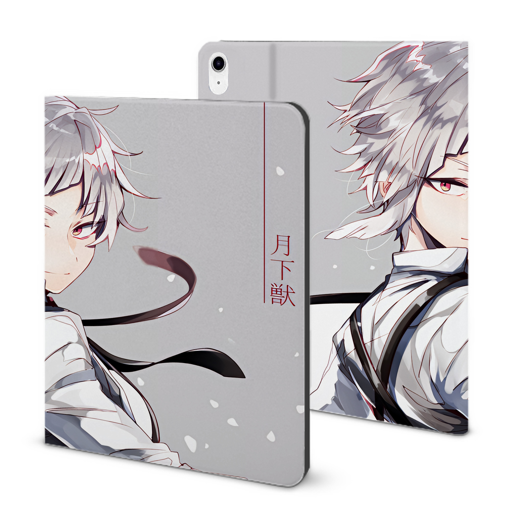 （画像用） 文豪ストレイドッグス Bungo Stray Dogs IPad ケース ブック型 PUレザー TPU 耐衝撃 軽量 薄型 ペン収納なし 全面保護 IPad 各モデル対応